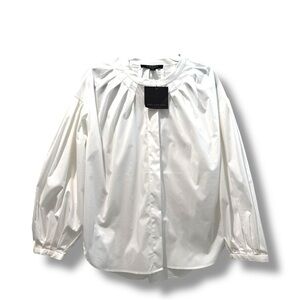 Marc New York White Pleated Blouse XL